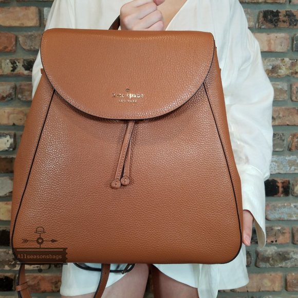 AUTHENTIC NWT Kate Spade Large Leila Backpack Warm Gingerbread BROWN Ginger main image 9